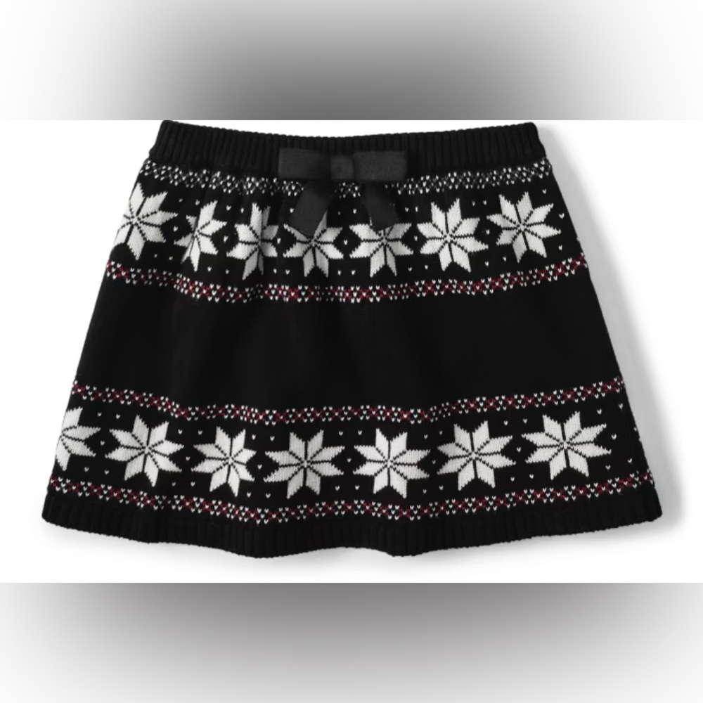 Gymboree Fairisle Girls Black and White Sweater Skirt